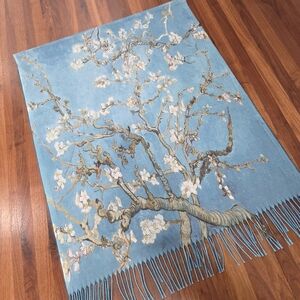 Van Gogh Inspired Almond Bloosom  Wool Cashmere Scarf Shawl Wrap